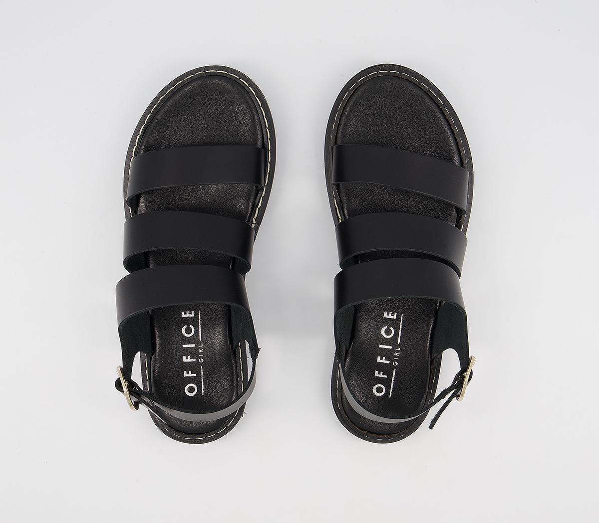 Office Scandi Flatform Sandals Office Scandi Flatform Sandals Black Leather