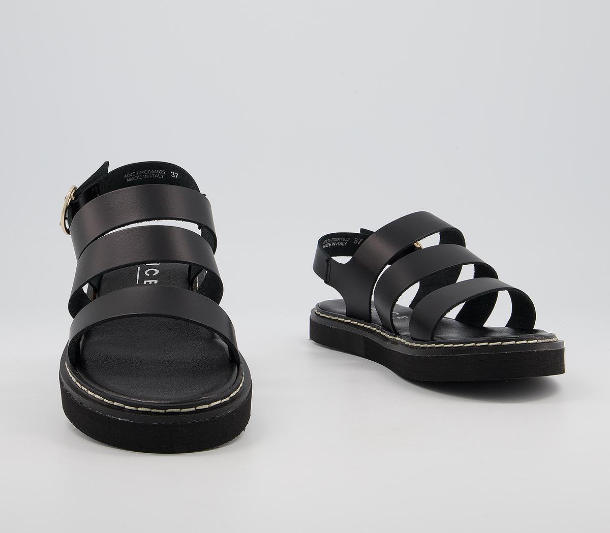 Office Scandi Flatform Sandals Office Scandi Flatform Sandals Black Leather