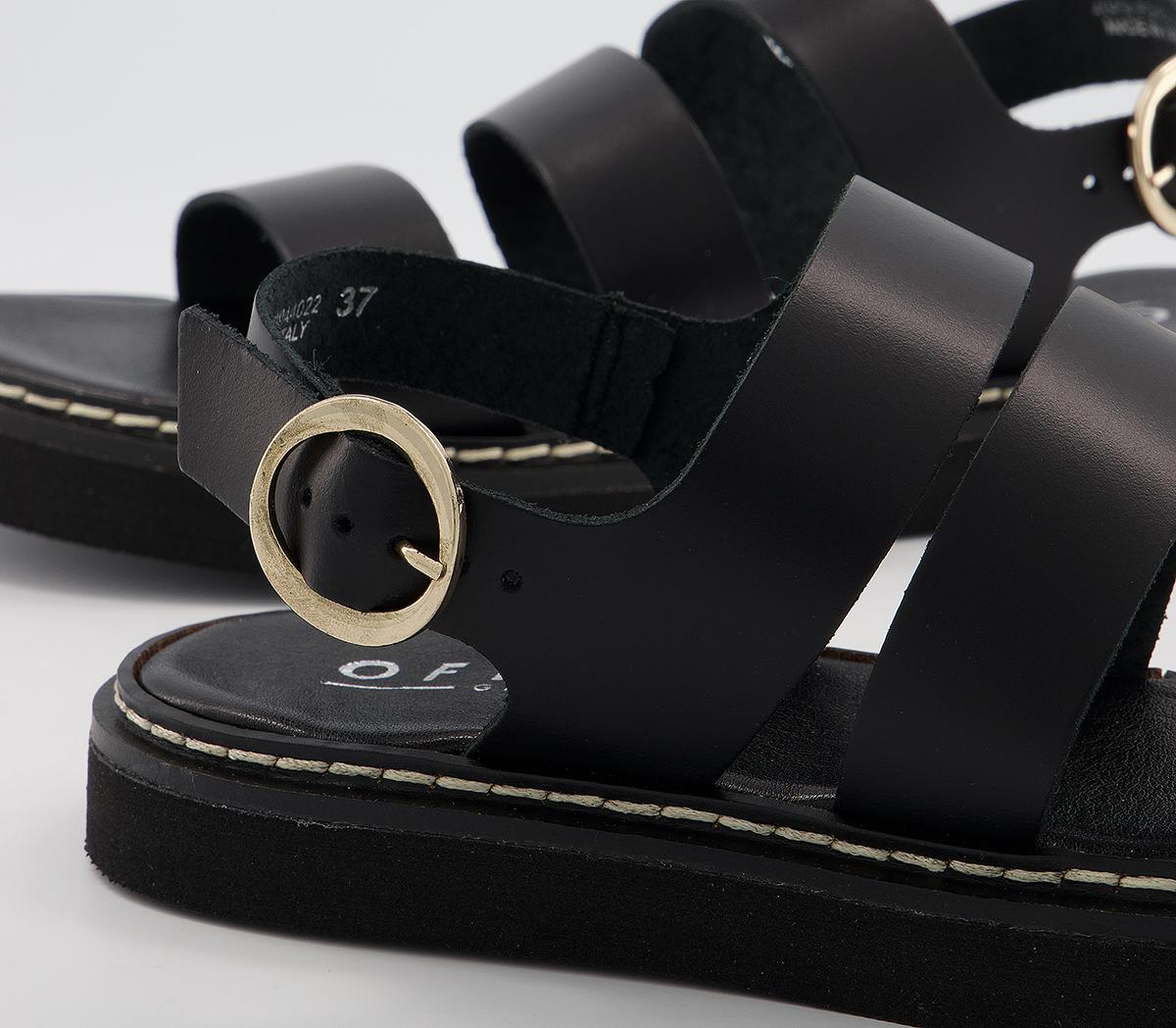 Office Scandi Flatform Sandals Office Scandi Flatform Sandals Black Leather