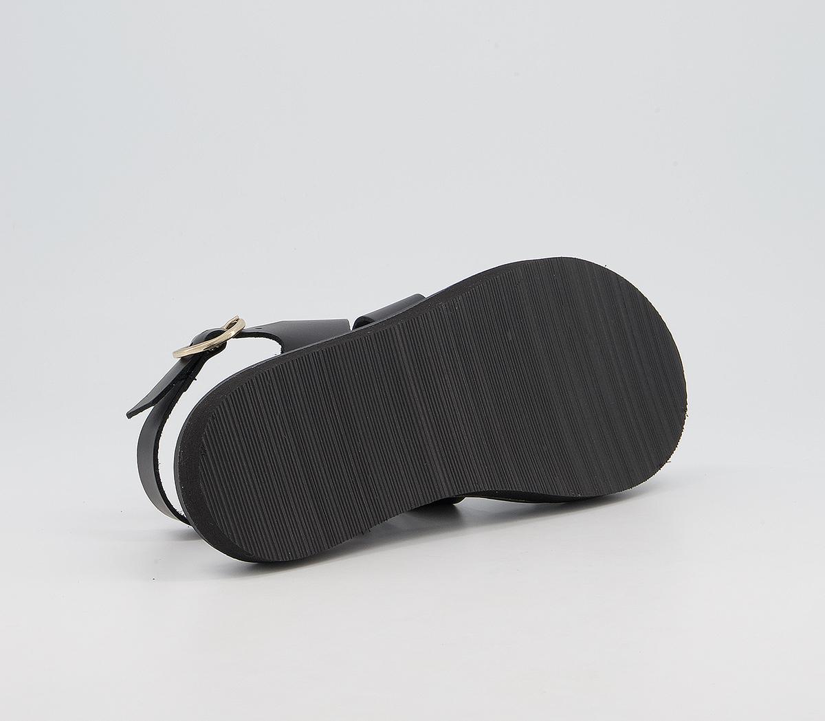 Office Scandi Flatform Sandals Office Scandi Flatform Sandals Black Leather