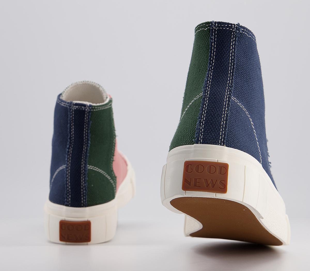 Good NewsPalm TrainersNavy Green Pink