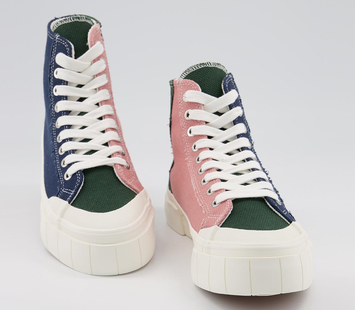Good NewsPalm TrainersNavy Green Pink