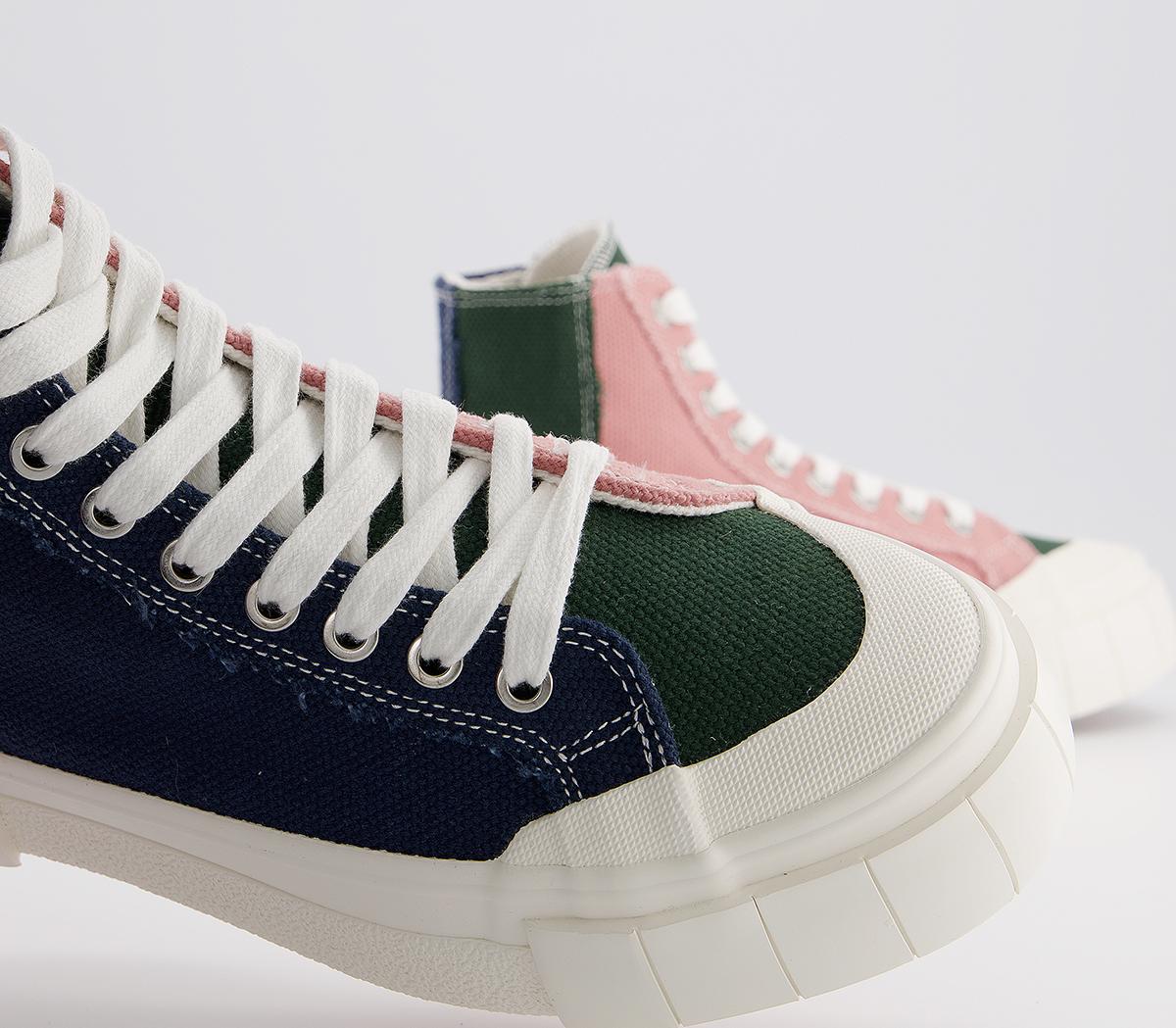 Good NewsPalm TrainersNavy Green Pink