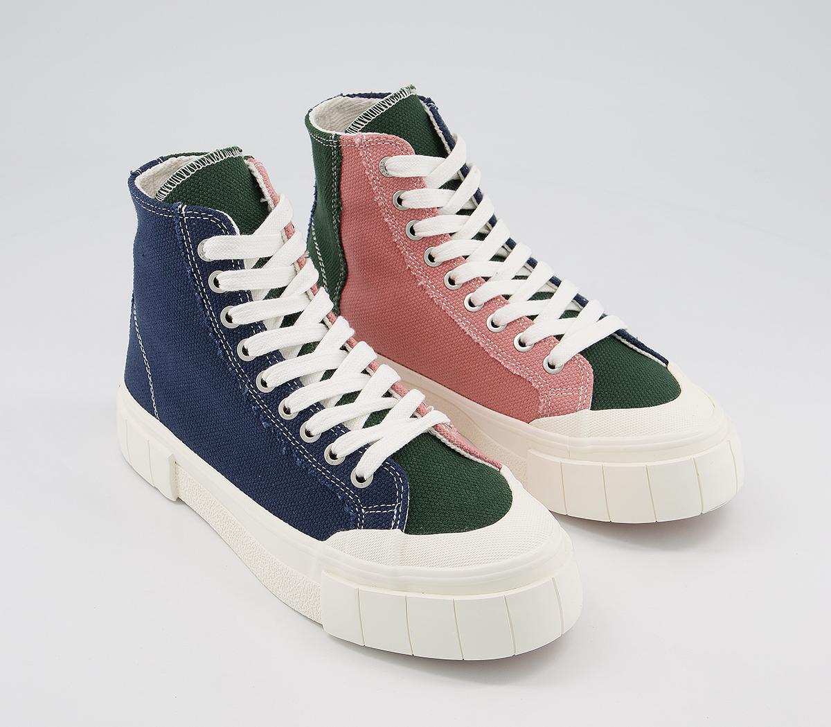 Good NewsPalm TrainersNavy Green Pink