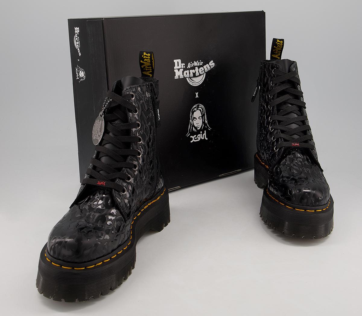靴 Dr. Martens X X-GIRL JADON 24cm JADON MAX X-GIRL CANVAS PLATFORM BOOTS in Black Canvas | Dr
