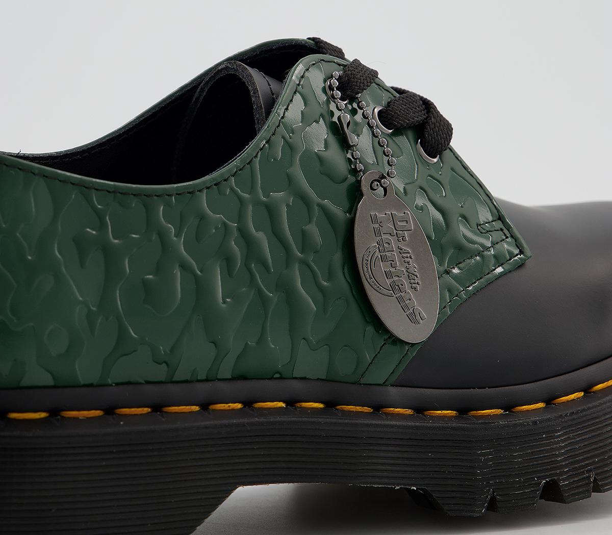 Dr. Martens X-girl 1461 Bex Black Smooth Green Leopard Gloss