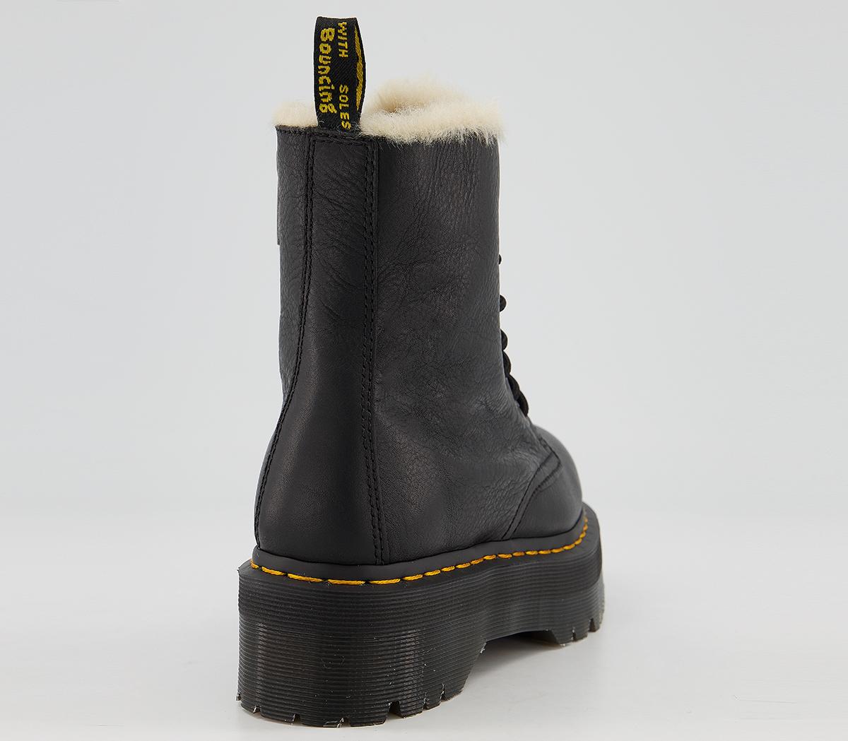 Martens Jadon Fur Lined Boots Black Women's Ankle Boots