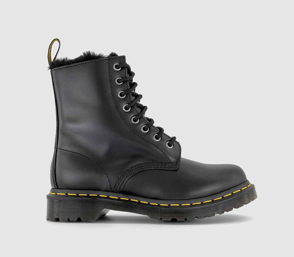 Atlas platform biker boot outlet in black faux leather