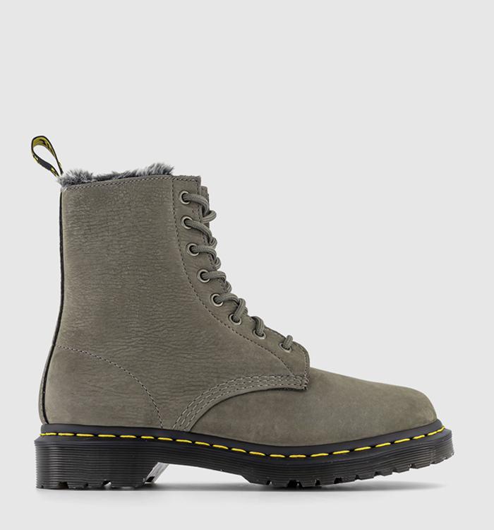 Grey store doc martens