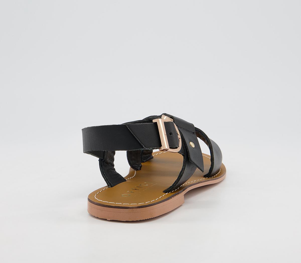 Office Scarlet Cross Strap Sandals Office Scarlet Cross Strap Sandals Black Leather