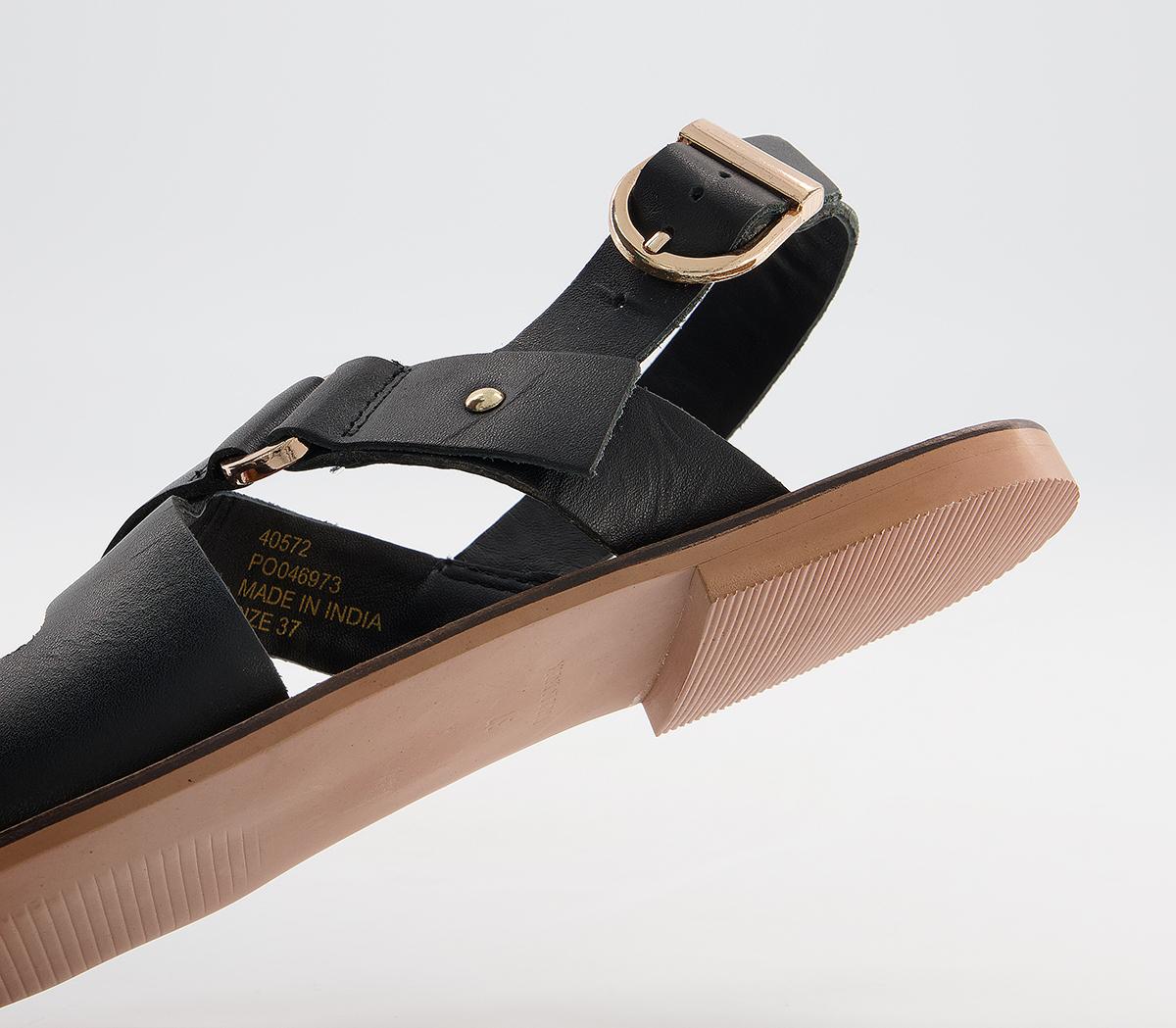 Office Scarlet Cross Strap Sandals Office Scarlet Cross Strap Sandals Black Leather
