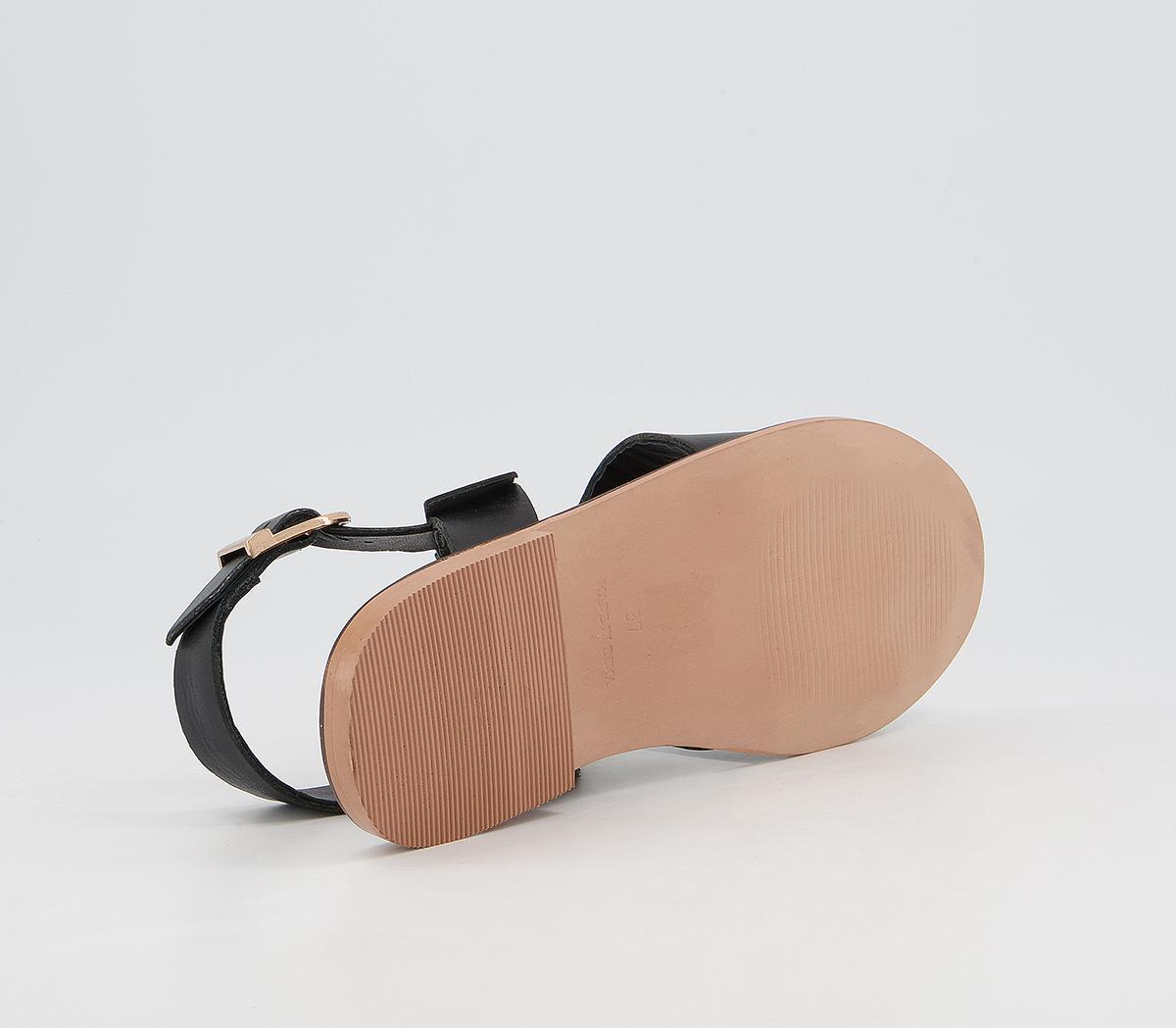 Office Scarlet Cross Strap Sandals Office Scarlet Cross Strap Sandals Black Leather