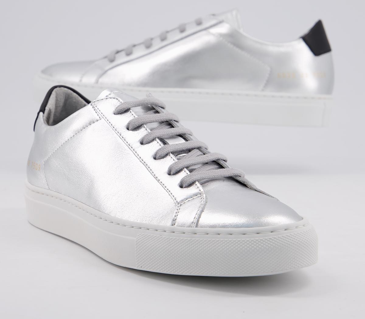 Common Projects Retro Low Article Trainers White Black - Women's Trainers