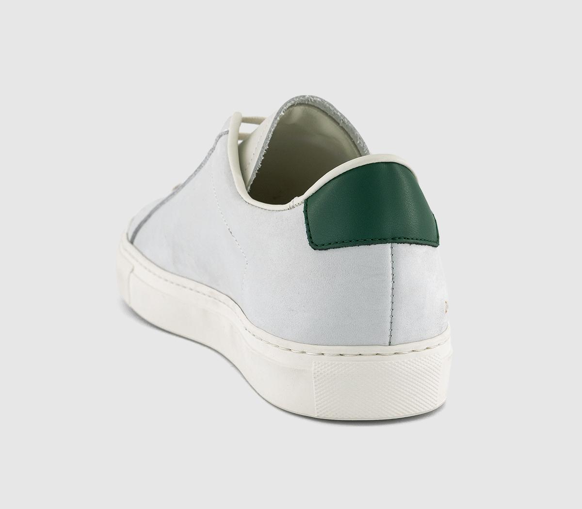 Common ProjectsRetro Low TrainersWhite Green Nappa Leather