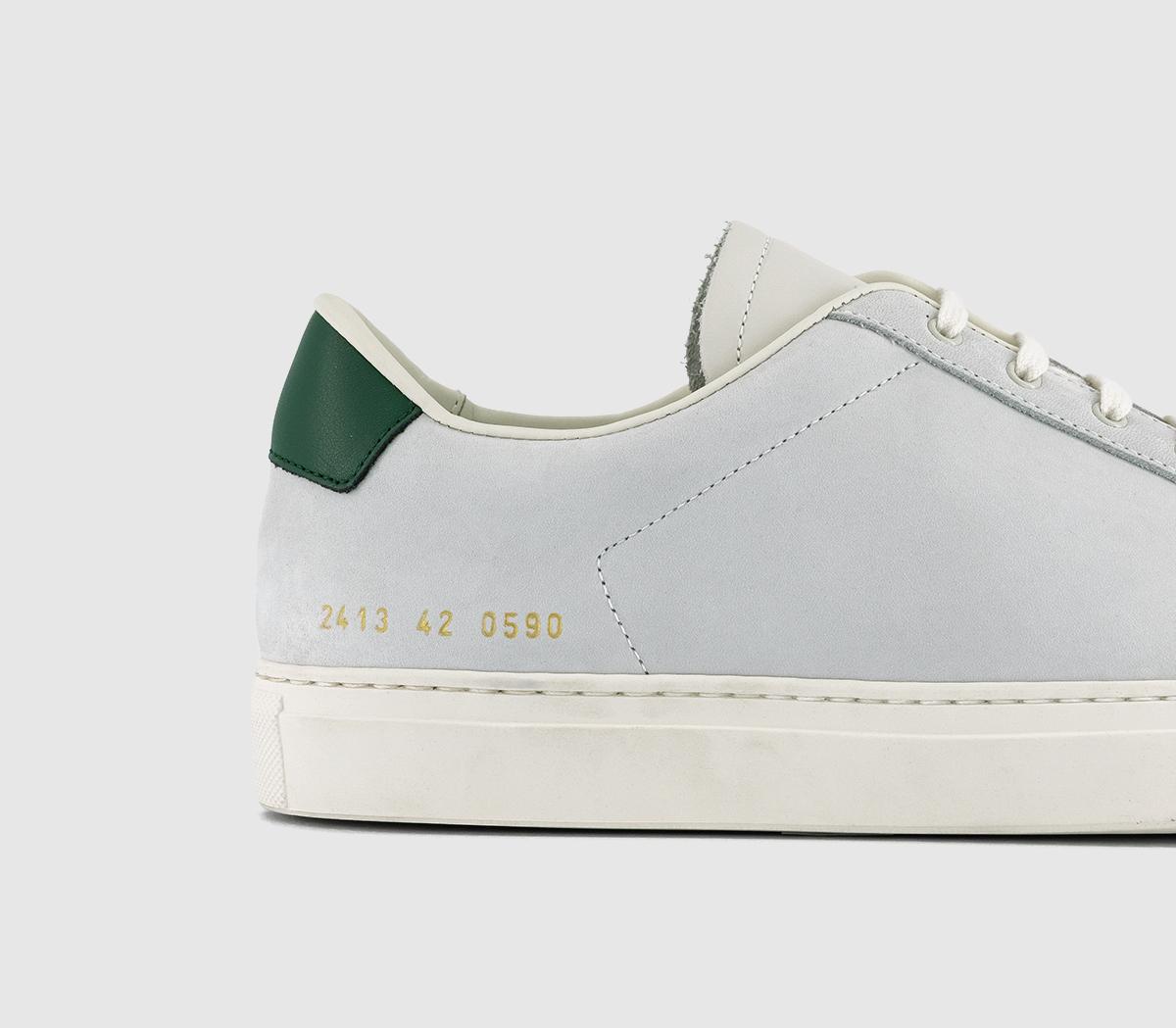 Common ProjectsRetro Low TrainersWhite Green Nappa Leather
