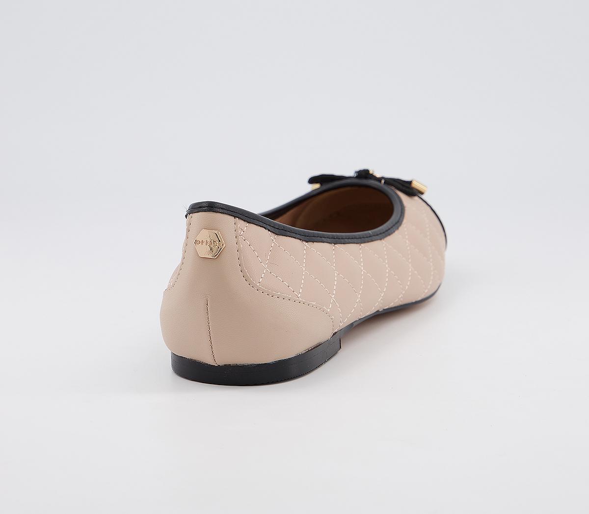 OFFICEFlorence Quilted Ballerina Flats OFFICEFlorence Quilted Ballerina FlatsNude Black
