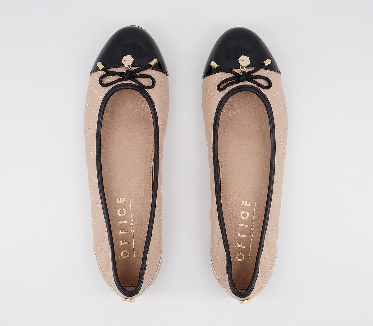OFFICEFlorence Quilted Ballerina Flats OFFICEFlorence Quilted Ballerina FlatsNude Black