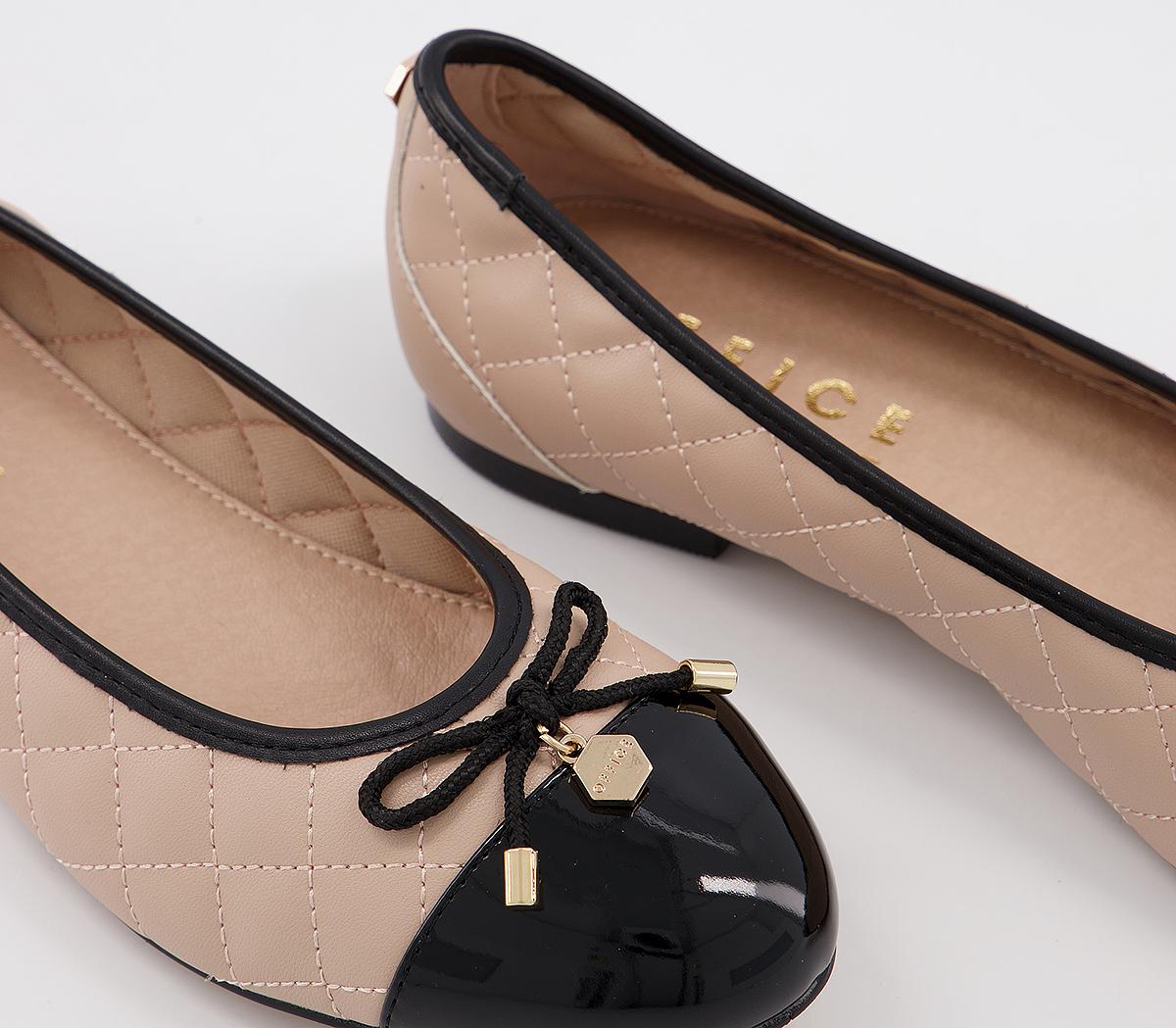 OFFICEFlorence Quilted Ballerina Flats OFFICEFlorence Quilted Ballerina FlatsNude Black