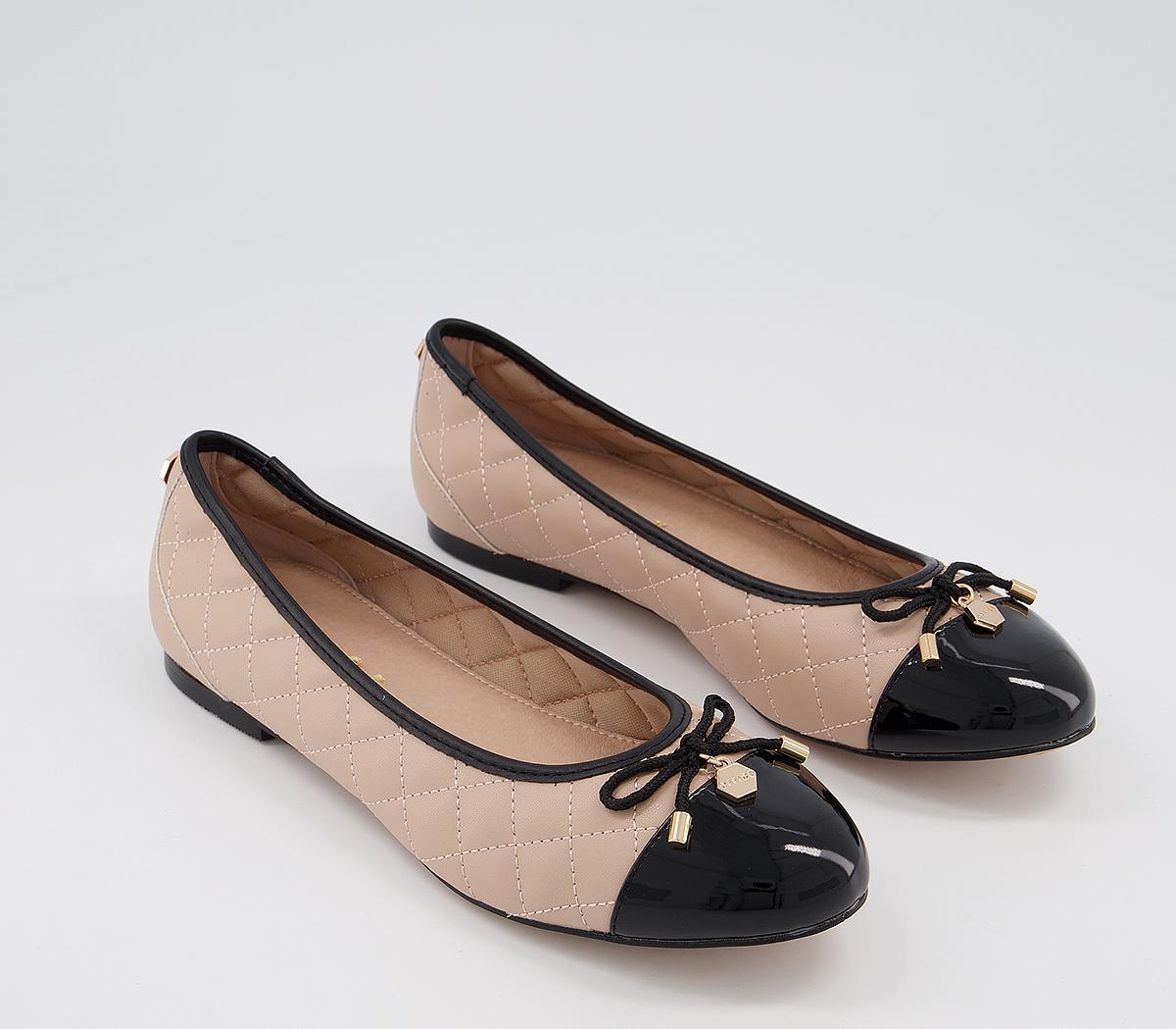 OFFICEFlorence Quilted Ballerina Flats OFFICEFlorence Quilted Ballerina FlatsNude Black