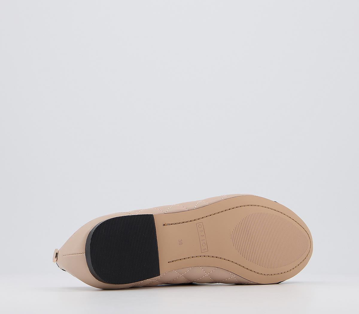 OFFICEFlorence Quilted Ballerina Flats OFFICEFlorence Quilted Ballerina FlatsNude Black