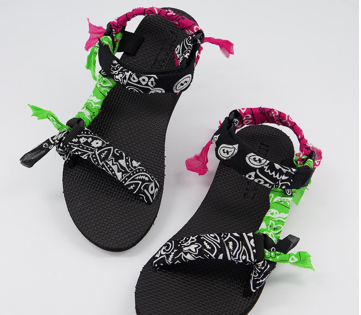 Arizona Love Trekky Bandana Sandals Green Black Pink Women’s Sandals