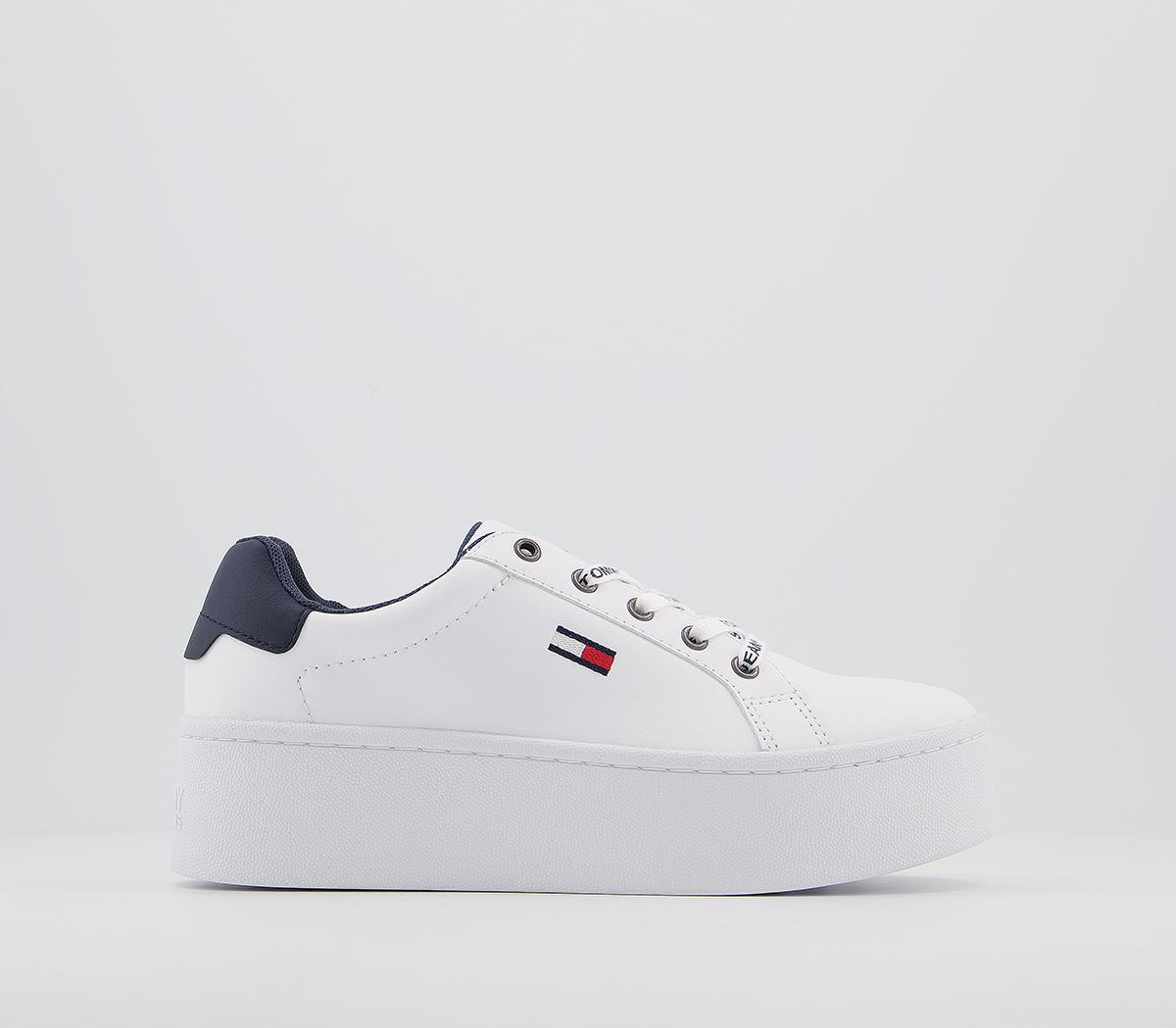 Tommy HilfigerIconic Leather Flatform SneakersWhite