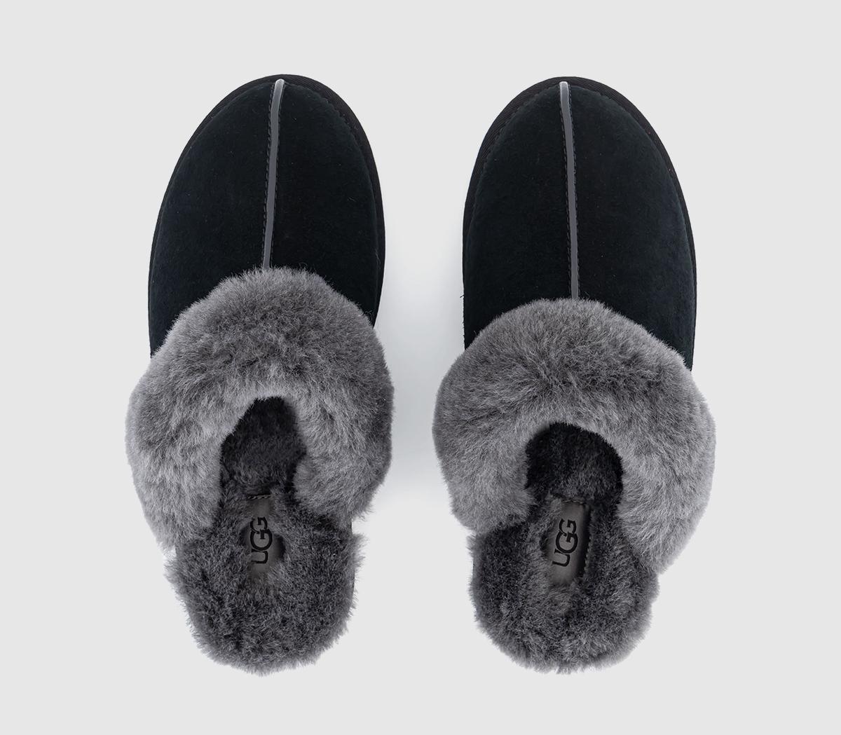 Ugg Scuffette Ii Slippers Black Grey Flat Shoes For Women 3158