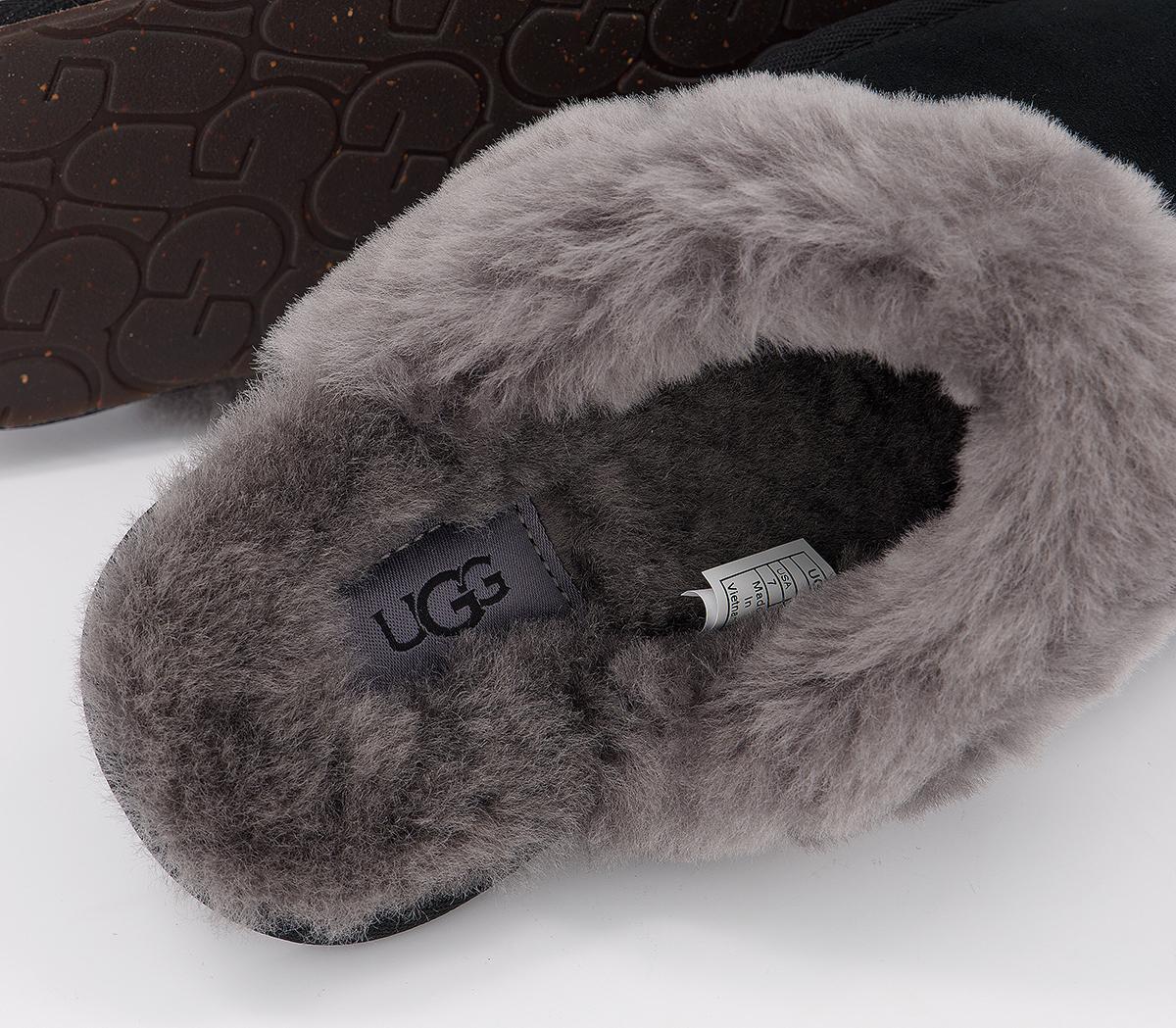 Ugg Scuffette Ii Slippers Black Grey Flat Shoes For Women