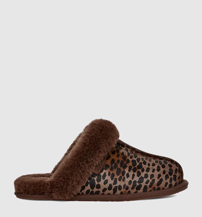 UGG Scuffette II Slippers Leopard Caspian Burnt Cedar