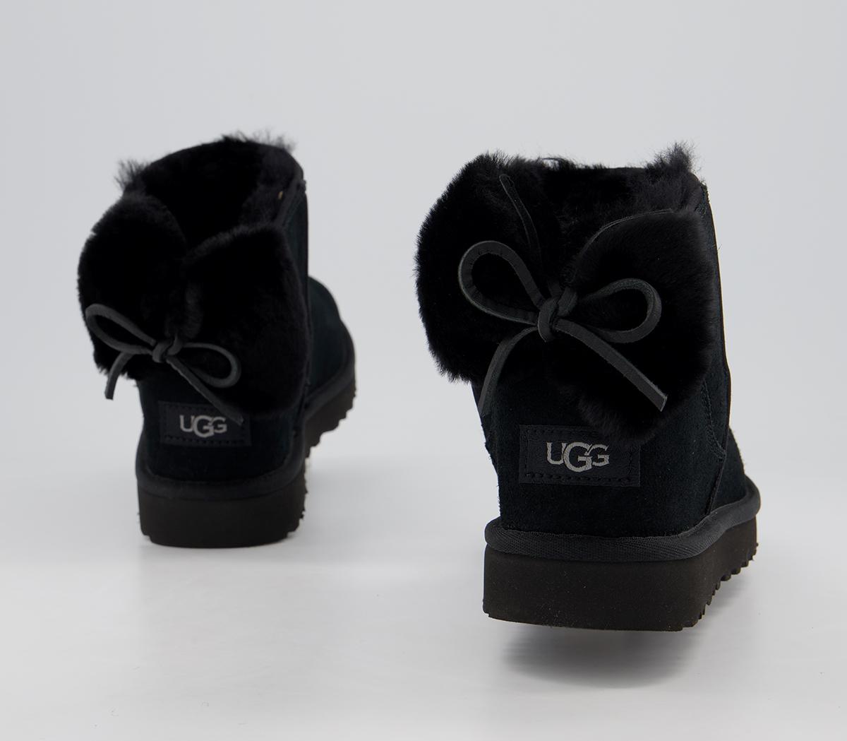 UGG Classic Mini Bow Boots Black Women's Ankle Boots
