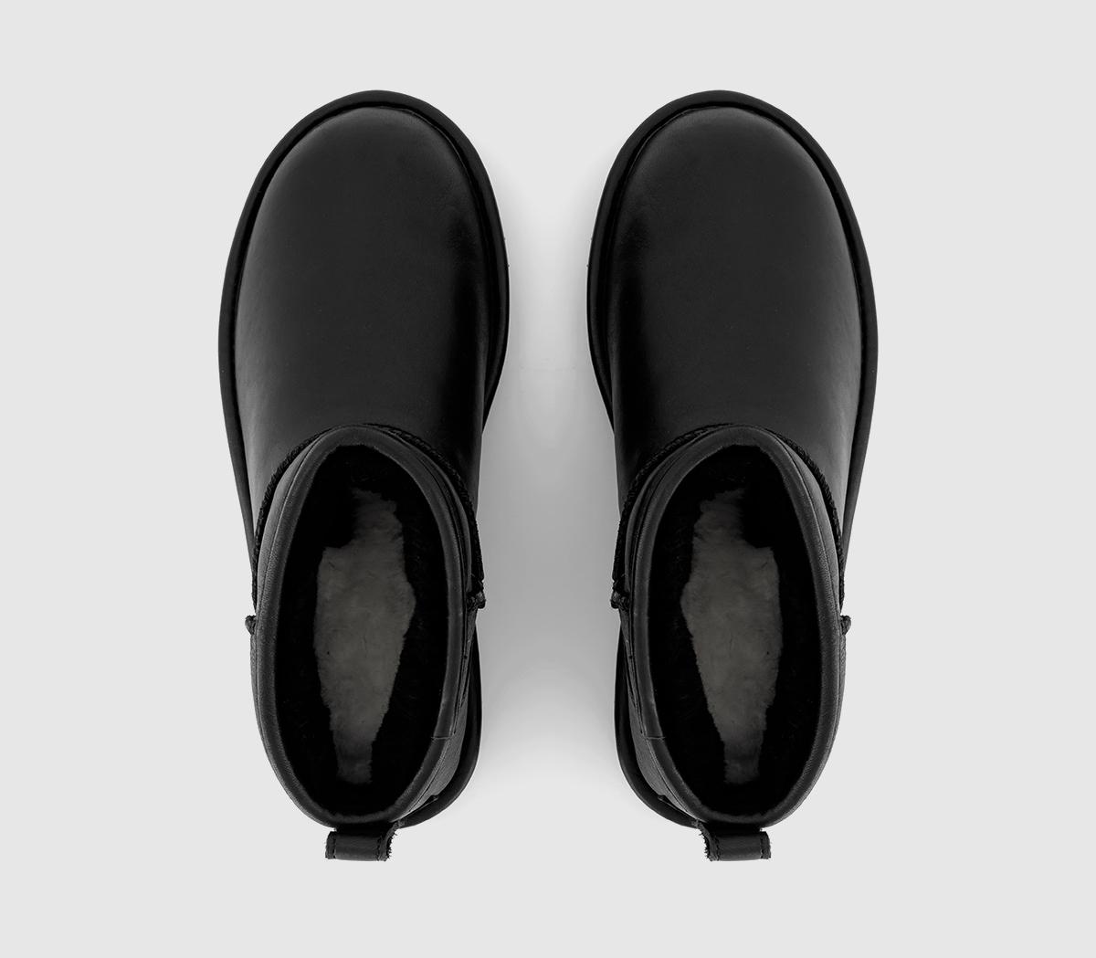 UGG Classic Ultra Mini Boots UGG Classic Ultra Mini Boots Black Leather