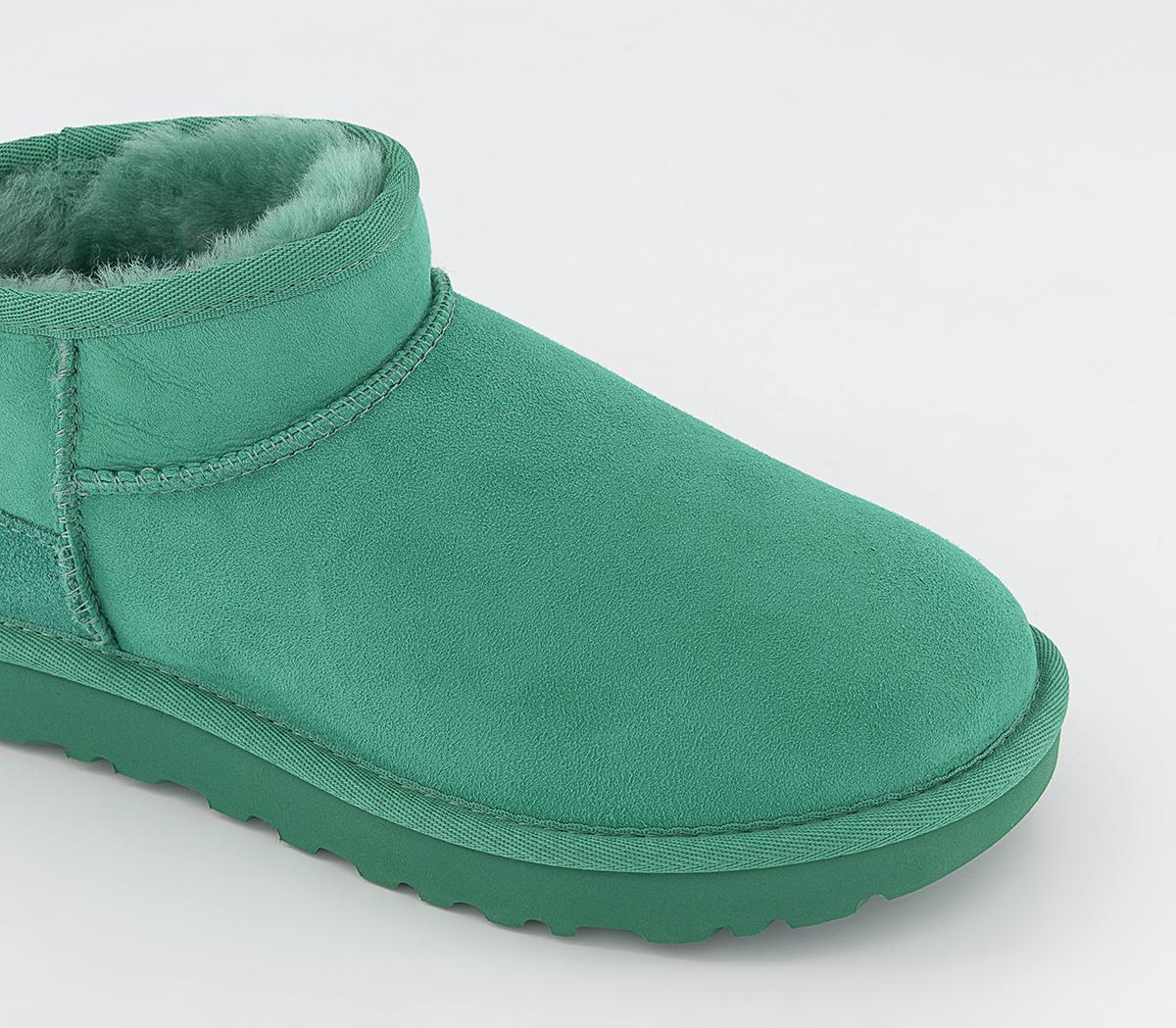 UGG Classic Ultra Mini Boots Emerald Green - Women's Ankle Boots