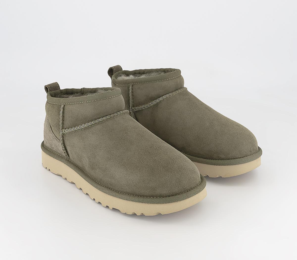 UGG Classic Ultra Mini Boots Burnt Olive - Women's Ankle Boots