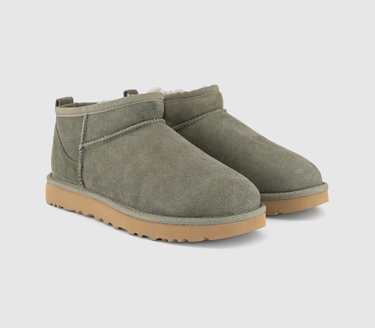 UGG Classic Ultra Mini Boots Moss Green Amphora - Women's Ankle Boots