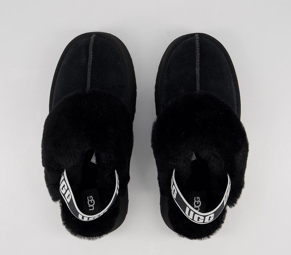 UGG Funkette Slippers Black - Flat Shoes for Women