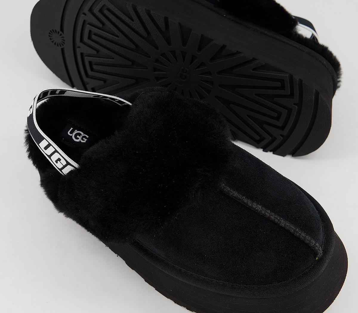 UGG Funkette Slippers Black - Flat Shoes for Women