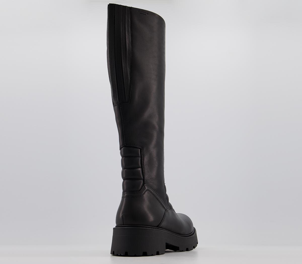 Vagabond Shoemakers Cosmo 2.0 Tall Biker Boots Black - Knee High Boots