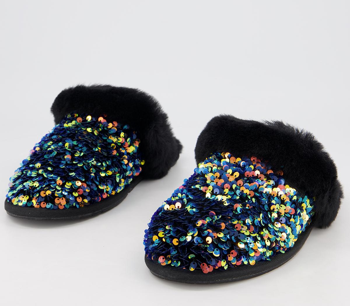 UGG Scuffette Ii Stellar Sequin Slippers Black Flat Shoes for Women