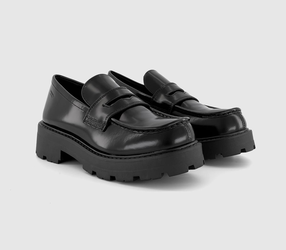 Vagabond Womens Cosmo Loafers Black Leather, 7