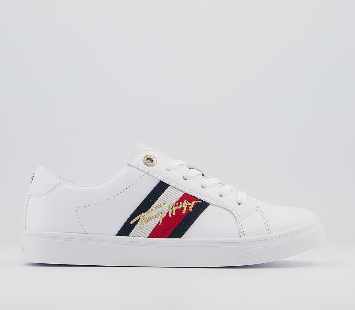 Tommy Hilfiger Signature Cupsole Sneakers White - Women's Trainers