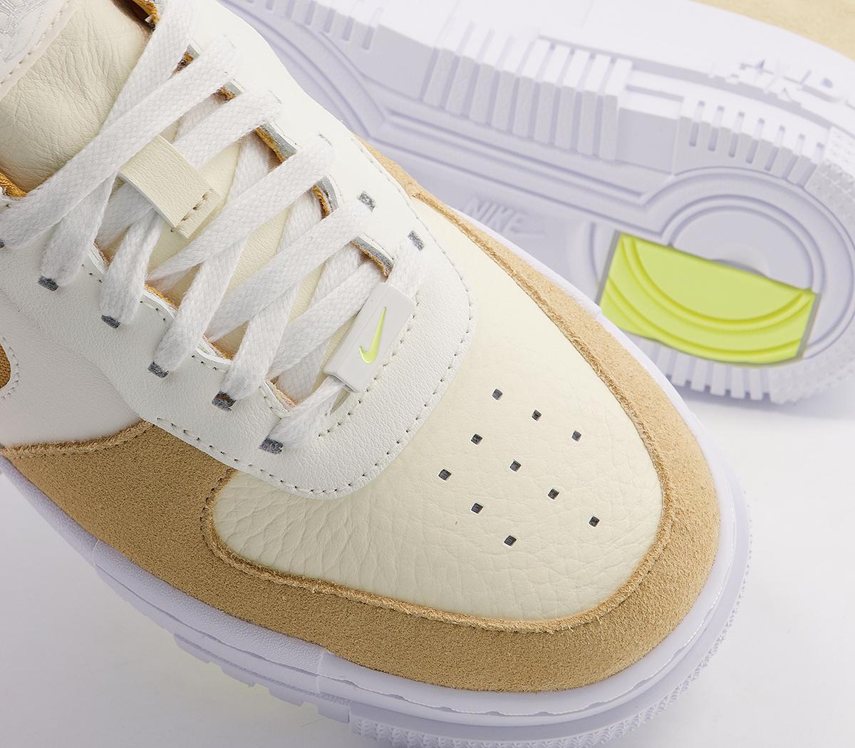 Nike Air Force 1 Pixel Trainers Sail Bucktan Coconut Milk Lemon Drop