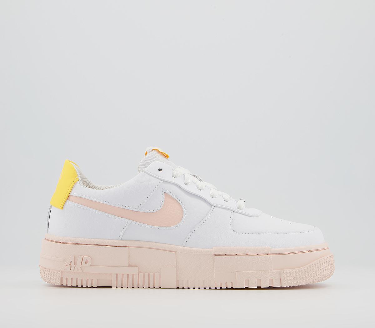 white air force 1 pixel trainers