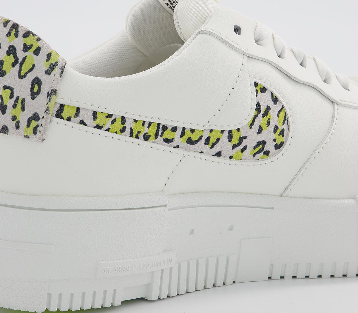 Nike Air Force 1 Pixel Trainers Nike Air Force 1 Pixel Trainers Sail Sail Lt Lemon Twist Animal