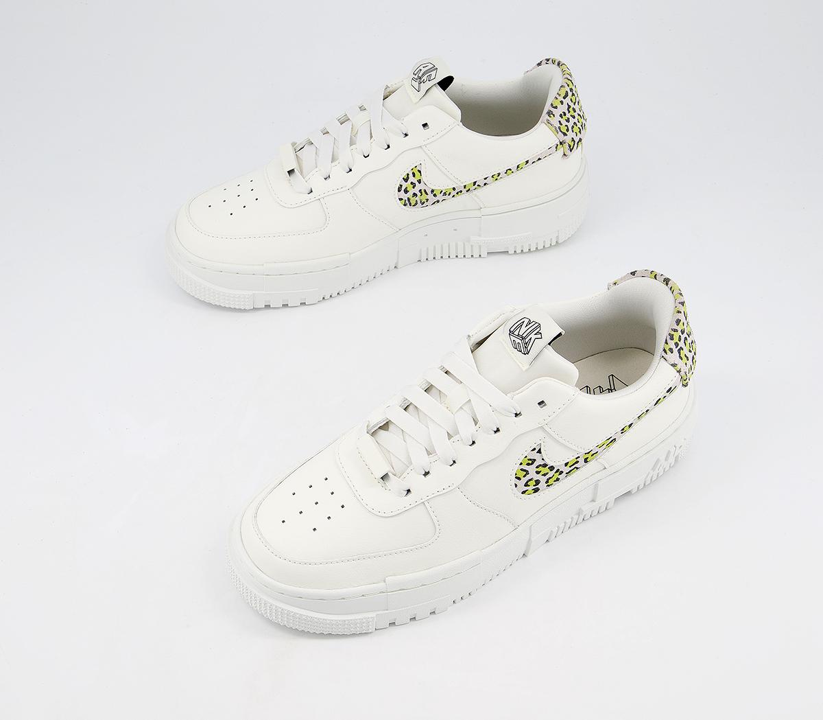 Nike Air Force 1 Pixel Trainers Nike Air Force 1 Pixel Trainers Sail Sail Lt Lemon Twist Animal