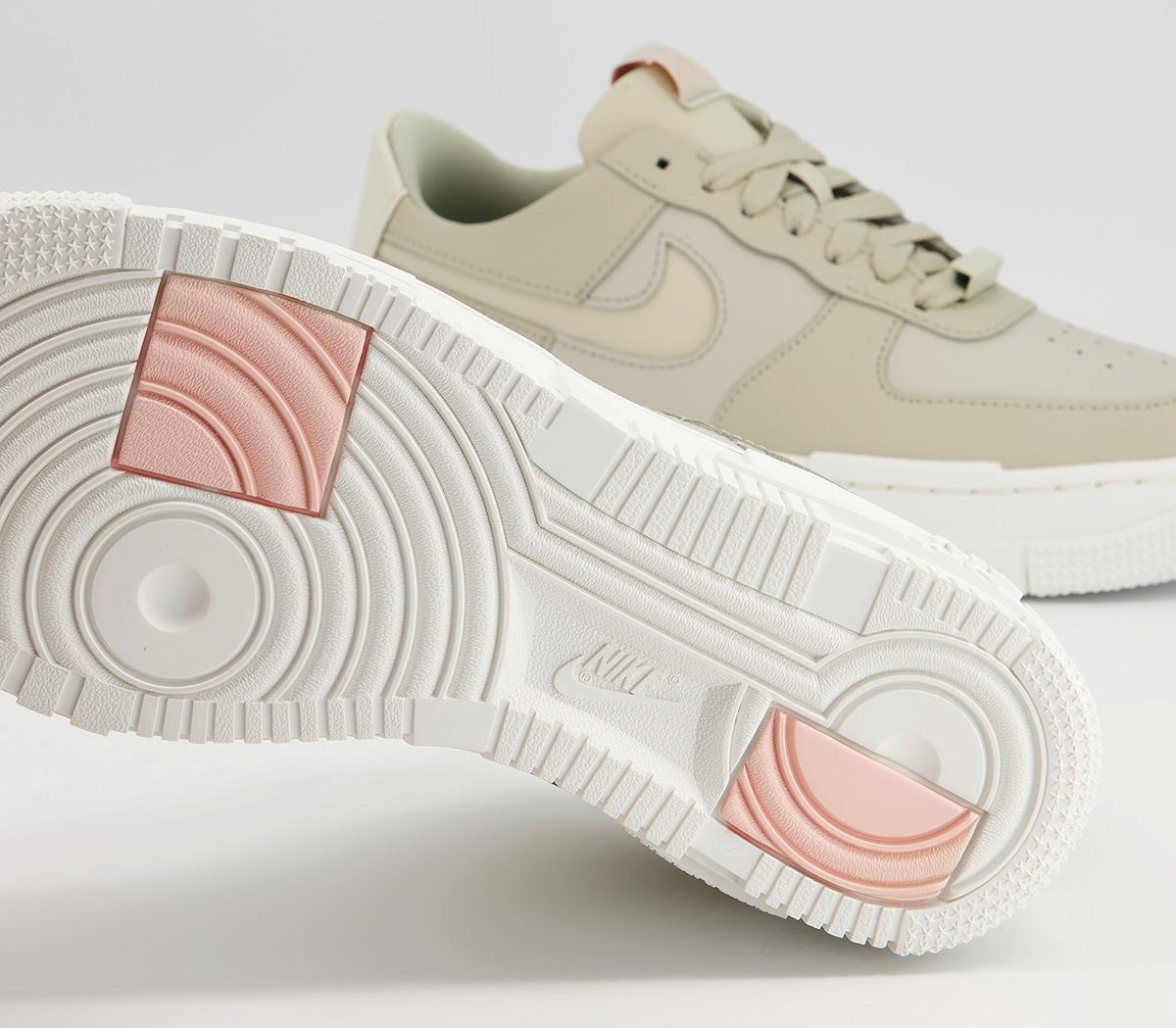 Nike Air Force 1 Pixel Trainers Nike Air Force 1 Pixel Trainers Stone Bone Summit White Pale Coral Summit White