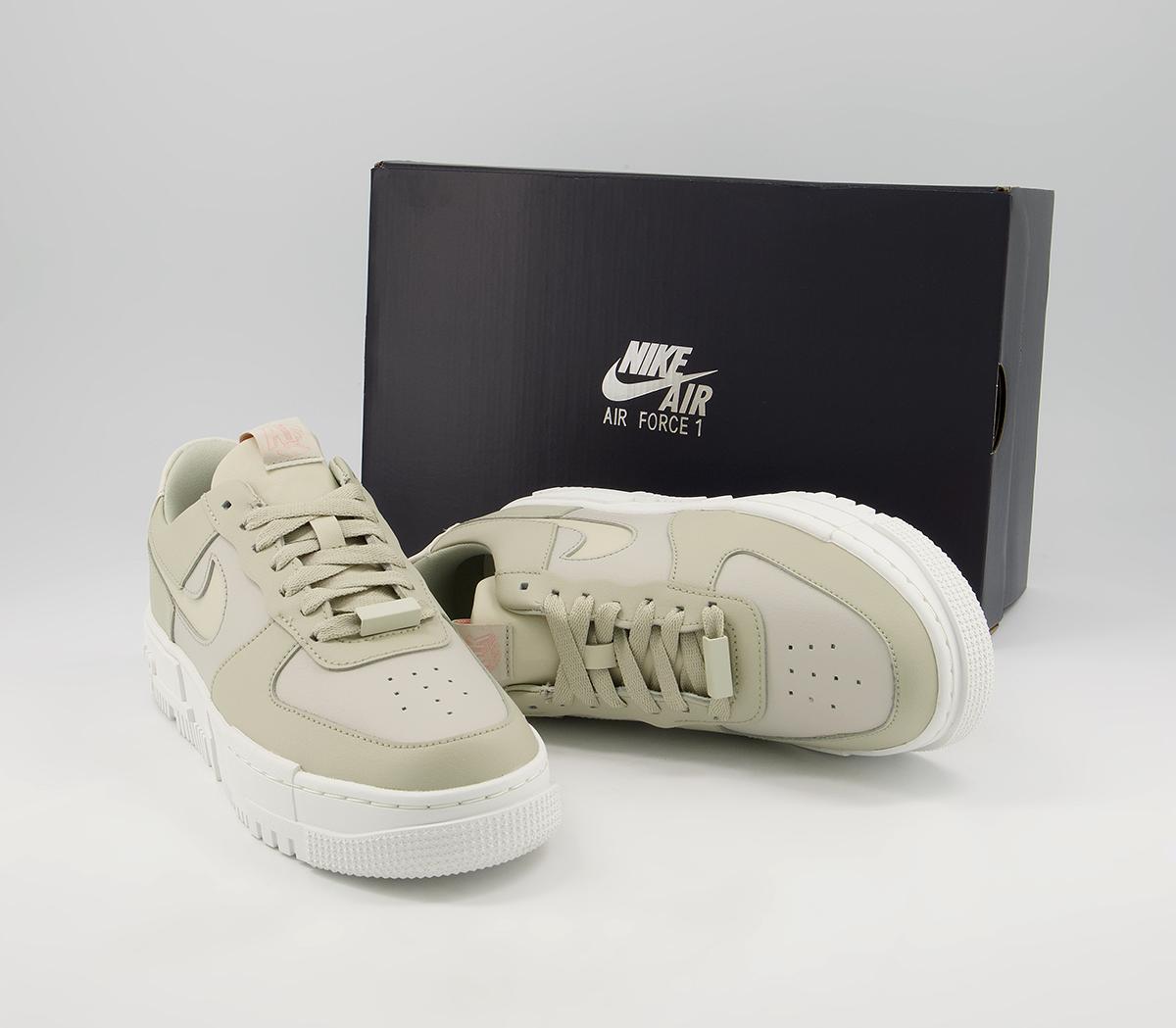 Nike Air Force 1 Pixel Trainers Nike Air Force 1 Pixel Trainers Stone Bone Summit White Pale Coral Summit White