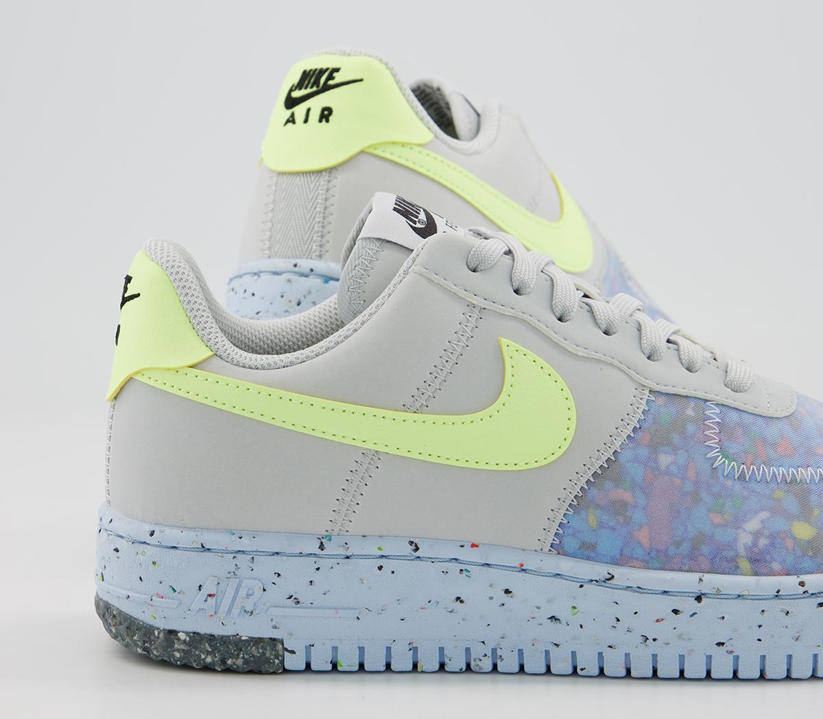 Nike Air Force Crater Trainers Pure Platinum Barely Volt Summit