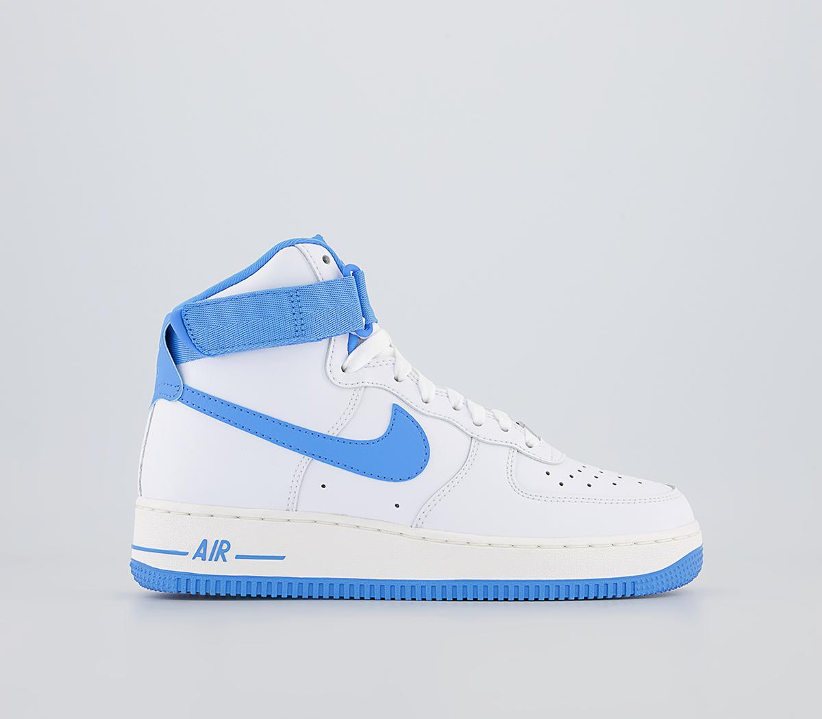 Nike Air Force 1 High Trainers White University Blue Sail - Men's Trainers