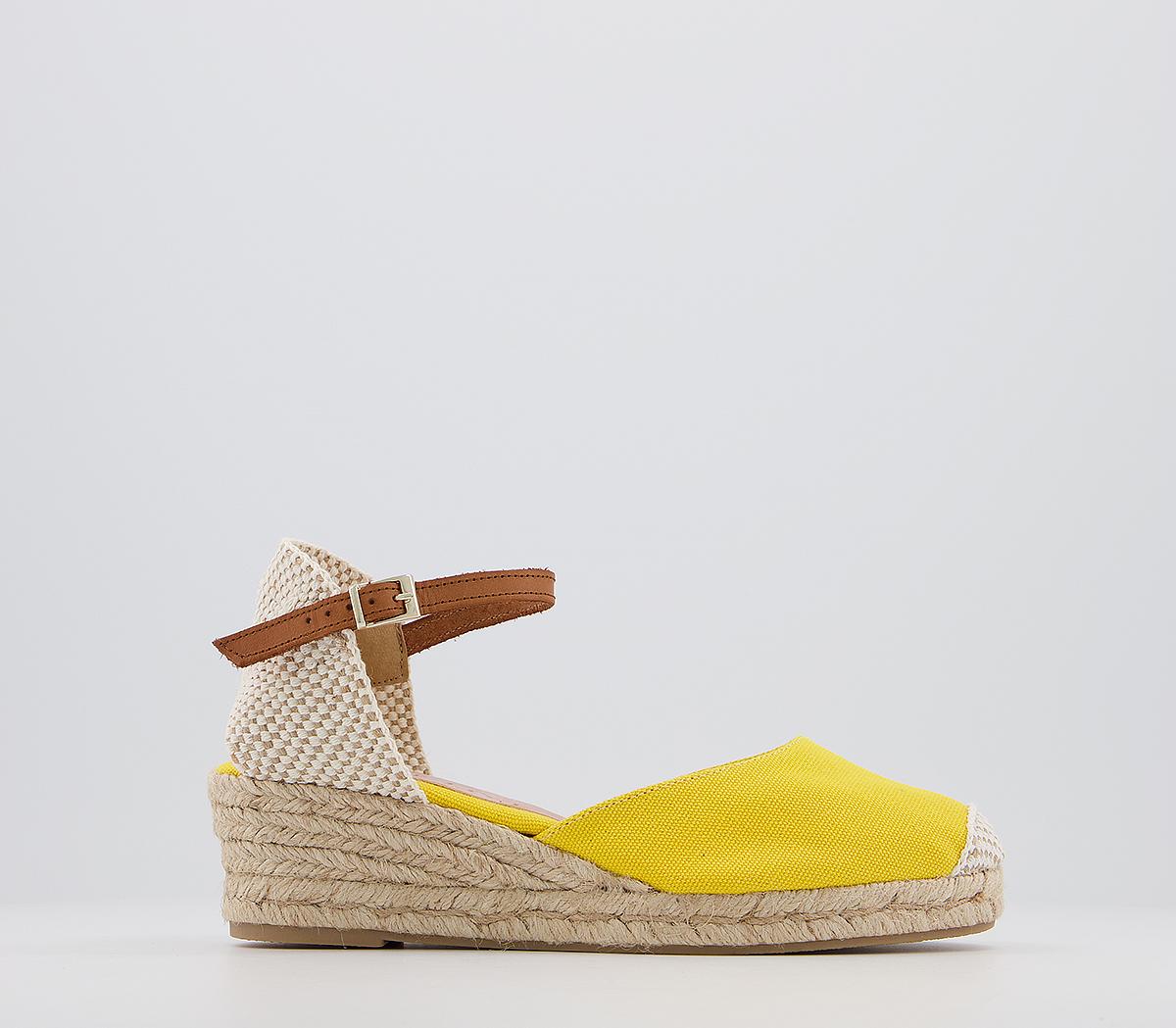 OFFICEMiller Ankle Strap Closed In EspadrillesYellow Canvas