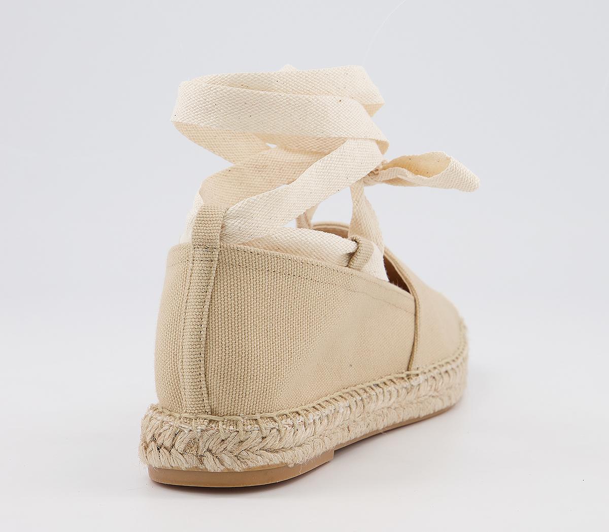 Office Farie Lace Up Ankle Tie Flat Espadrilles Office Farie Lace Up Ankle Tie Flat Espadrilles Off White